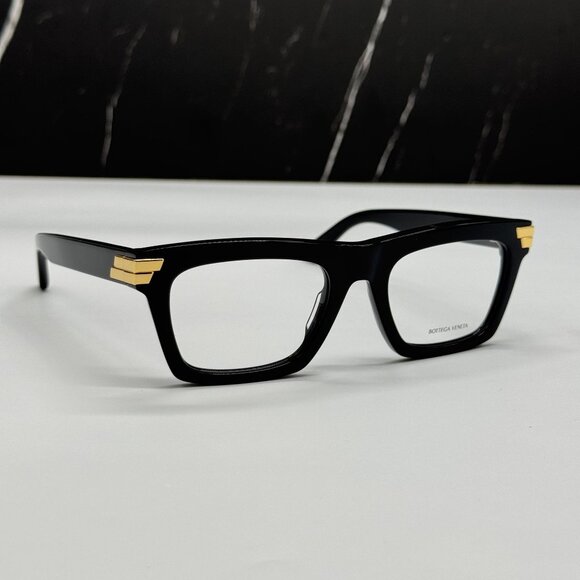 NEW BOTTEGA VENETA BV1059O 001 SQUARE BLACK WOMEN EYEGLASSES - Picture 4 of 10